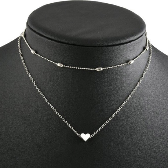 DELICATE LAYERED HEART CHOKER NECKLACE - Picture 4 of 7
